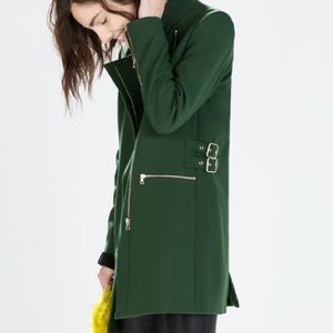 Zara Green Coat with Gold Hardware (Not Silver!)